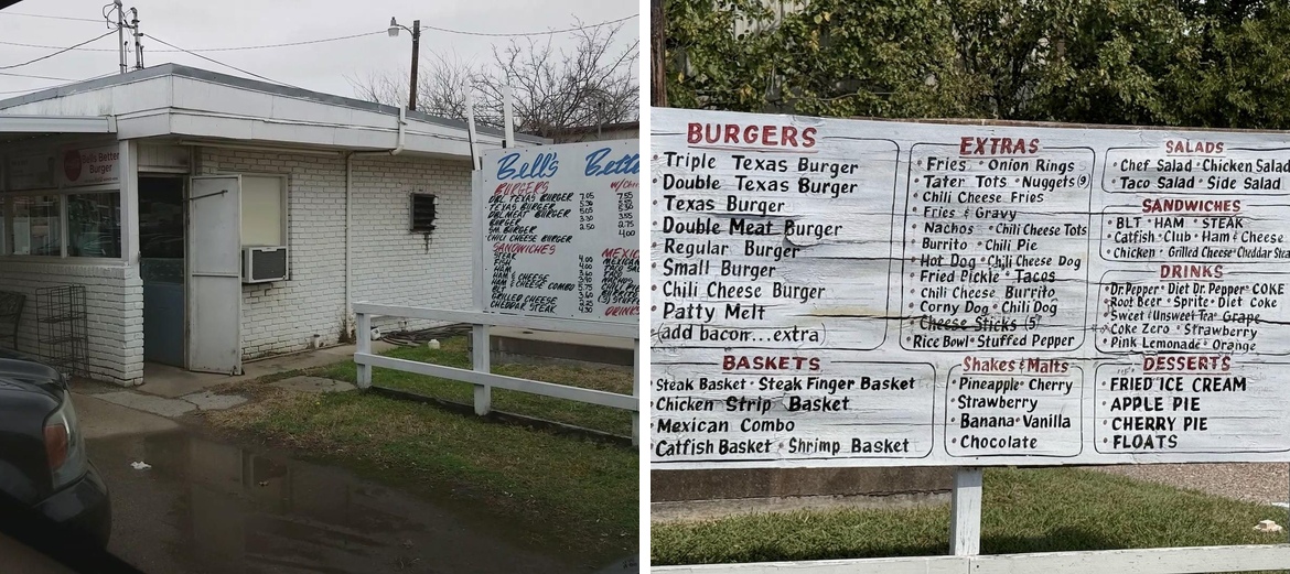 Bells Better Burgers Menu